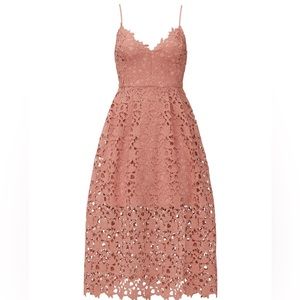 ASTR Lace A-Line Midi Dress